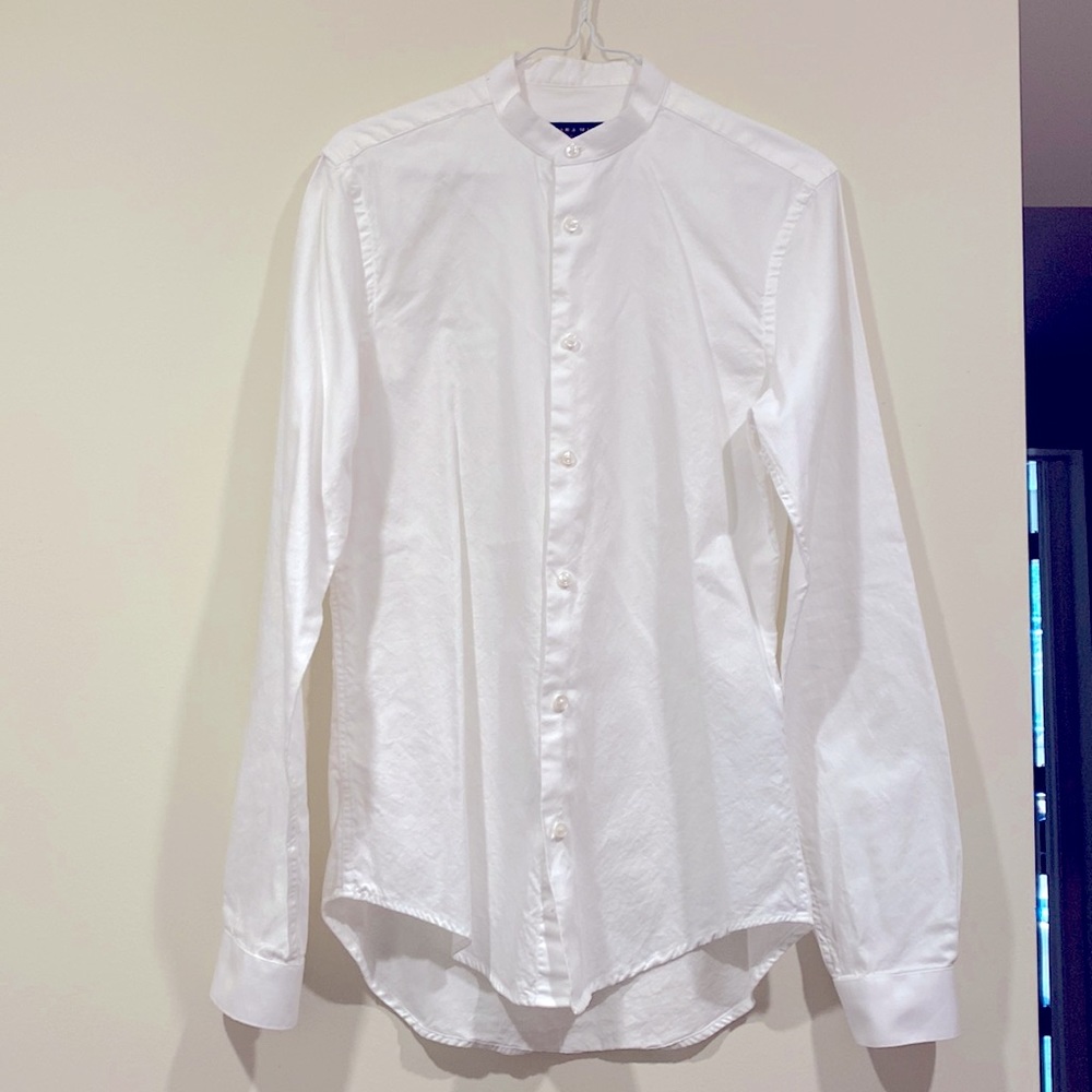 Zara Men's Slim Fit Banded Collar Shirt
